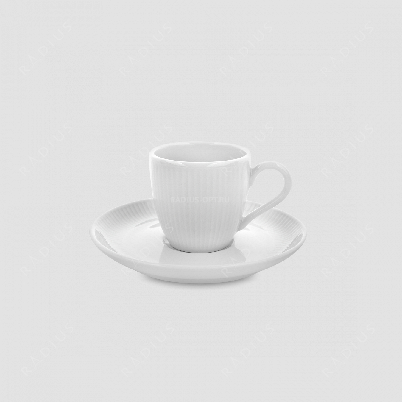 Пара кофейная, 90 мл, фарфор, белый, серия Plisse, PILLIVUYT, Франция