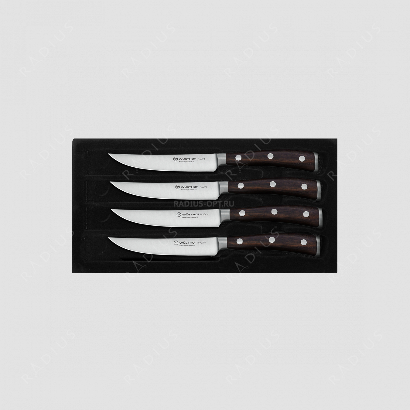 Набор кухонных ножей для стейка, 4 штуки, серия Ikon, WUESTHOF, Золинген, Германия