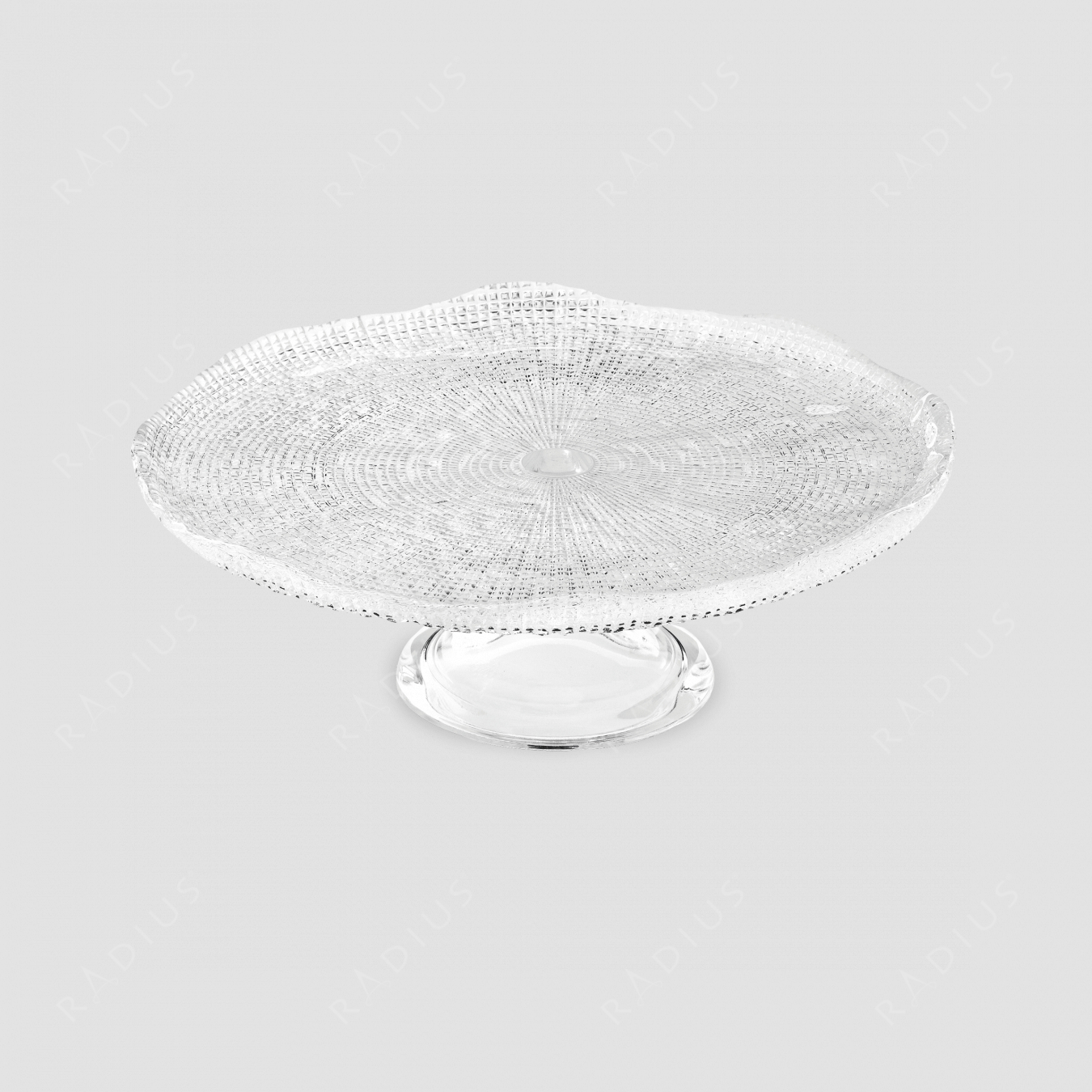 Блюдо круглое на ножке, диаметр: 25 см, высота: 11 см, материал: стекло, цвет: прозрачный, серия Diamante, IVV (Italy), Италия