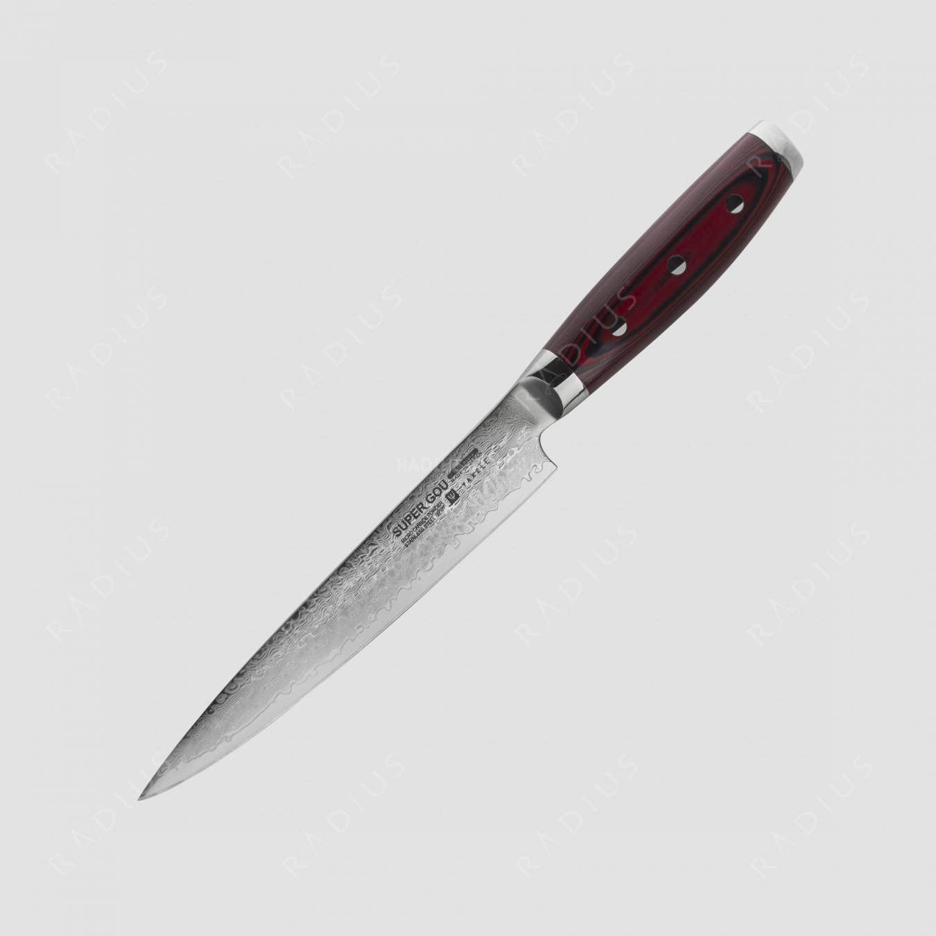Нож кухонный для тонкой нарезки 18 см, «Sujihiki», дамасская сталь, серия GOU 161, YAXELL, Япония