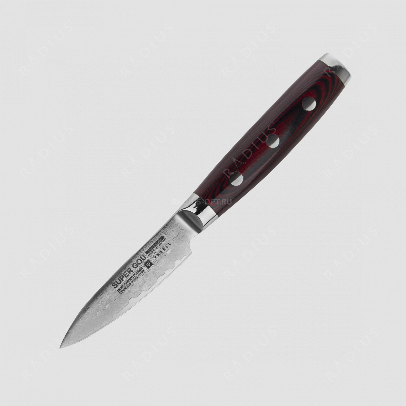 Нож кухонный для чистки 8 см, «Petty», дамасская сталь, серия GOU 161, YAXELL, Япония