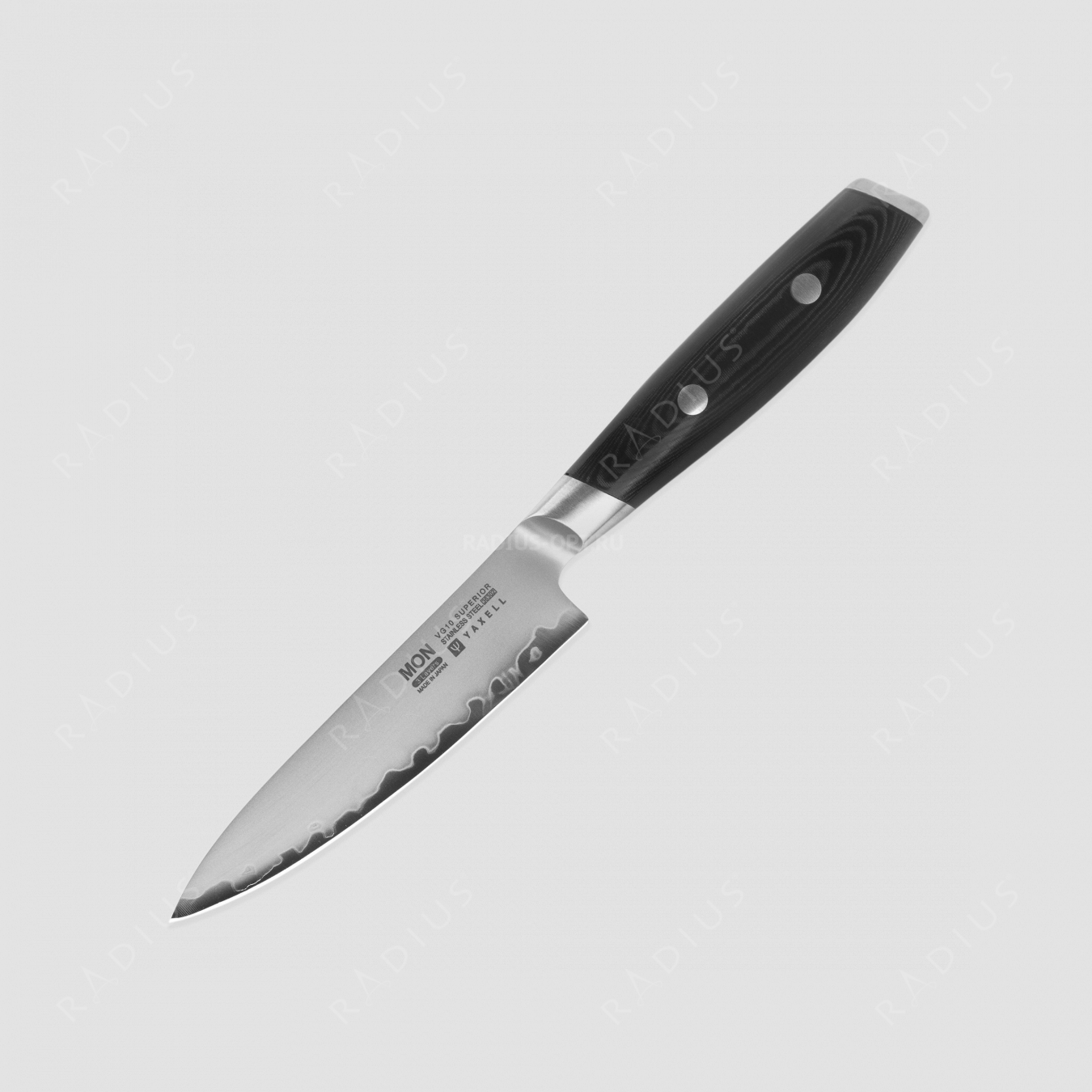 Нож кухонный универсальный 12 см, «Petty», сталь VG-10 в обкладке из нержавеющей стали, серия Mon, YAXELL, Япония