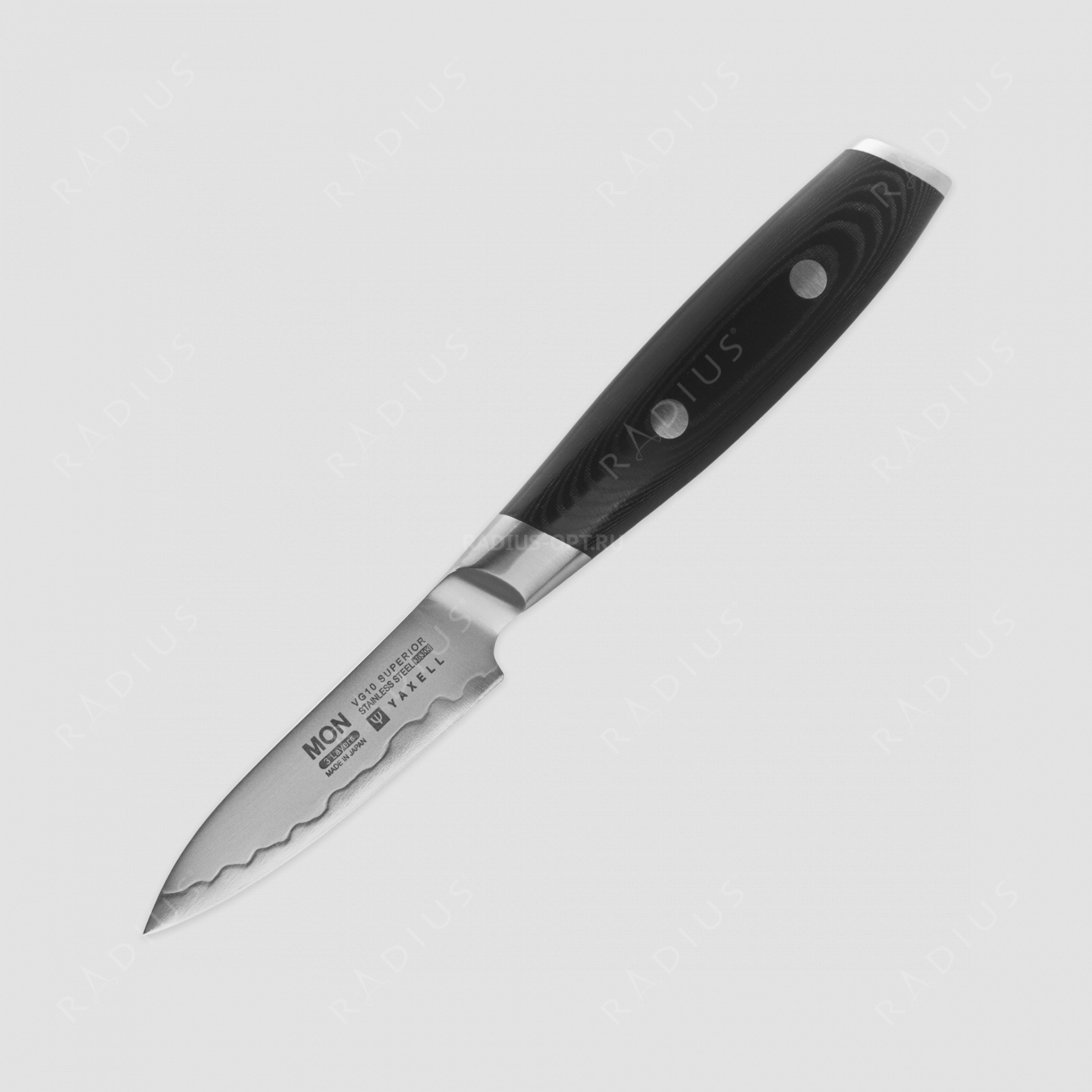 Нож кухонный для чистки 8 см, «Petty», сталь VG-10 в обкладке из нержавеющей стали, серия Mon, YAXELL, Япония