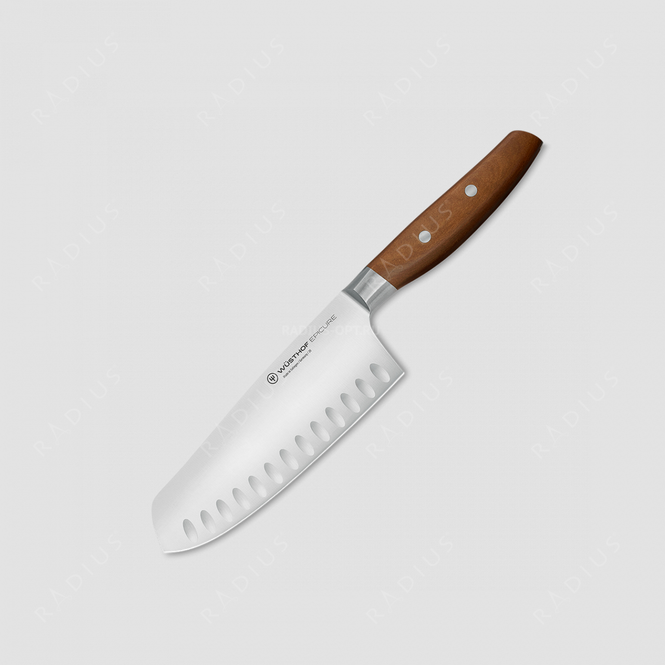 Нож кухонный японский «шеф» Сантоку с углублениями на кромке 17 см, серия Epicure, WUESTHOF, Золинген, Германия
