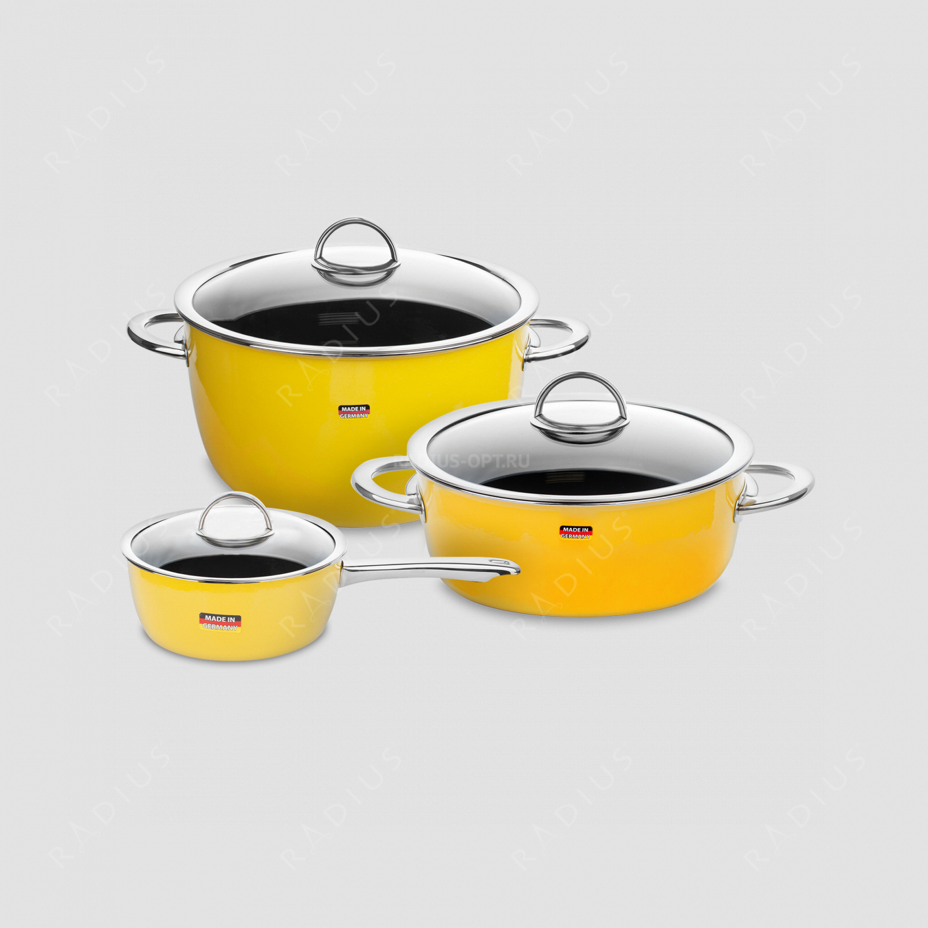 Набор посуды из 3-х предметов, желтый, серия NEO Yellow, KOCHSTAR, Германия