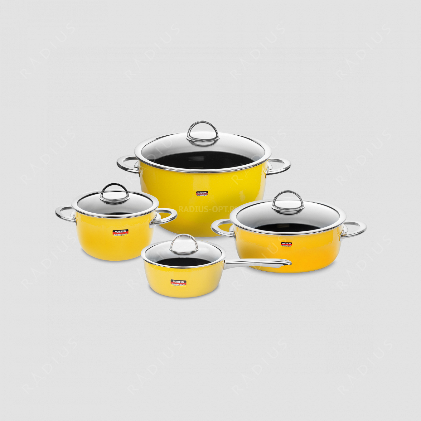 Набор эмалированной посуды 4 пр., желтый, серия NEO Yellow, KOCHSTAR, Германия