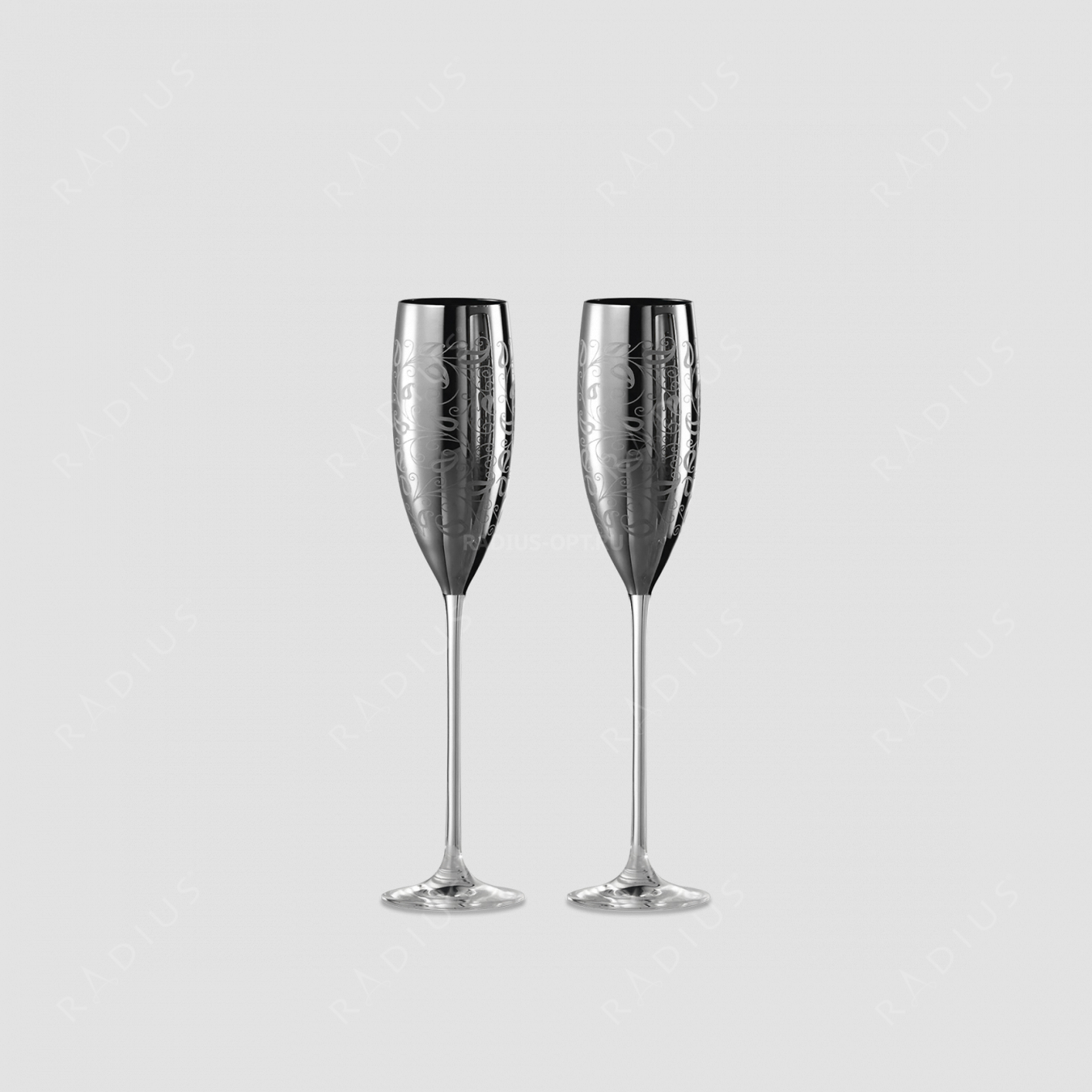 Набор из 2-х хрустальных бокалов для шампанского, объем: 180 мл, материал: бессвинцовый хрусталь, цвет: платина, серия Champagner Exklusiv, EISCH, Германия