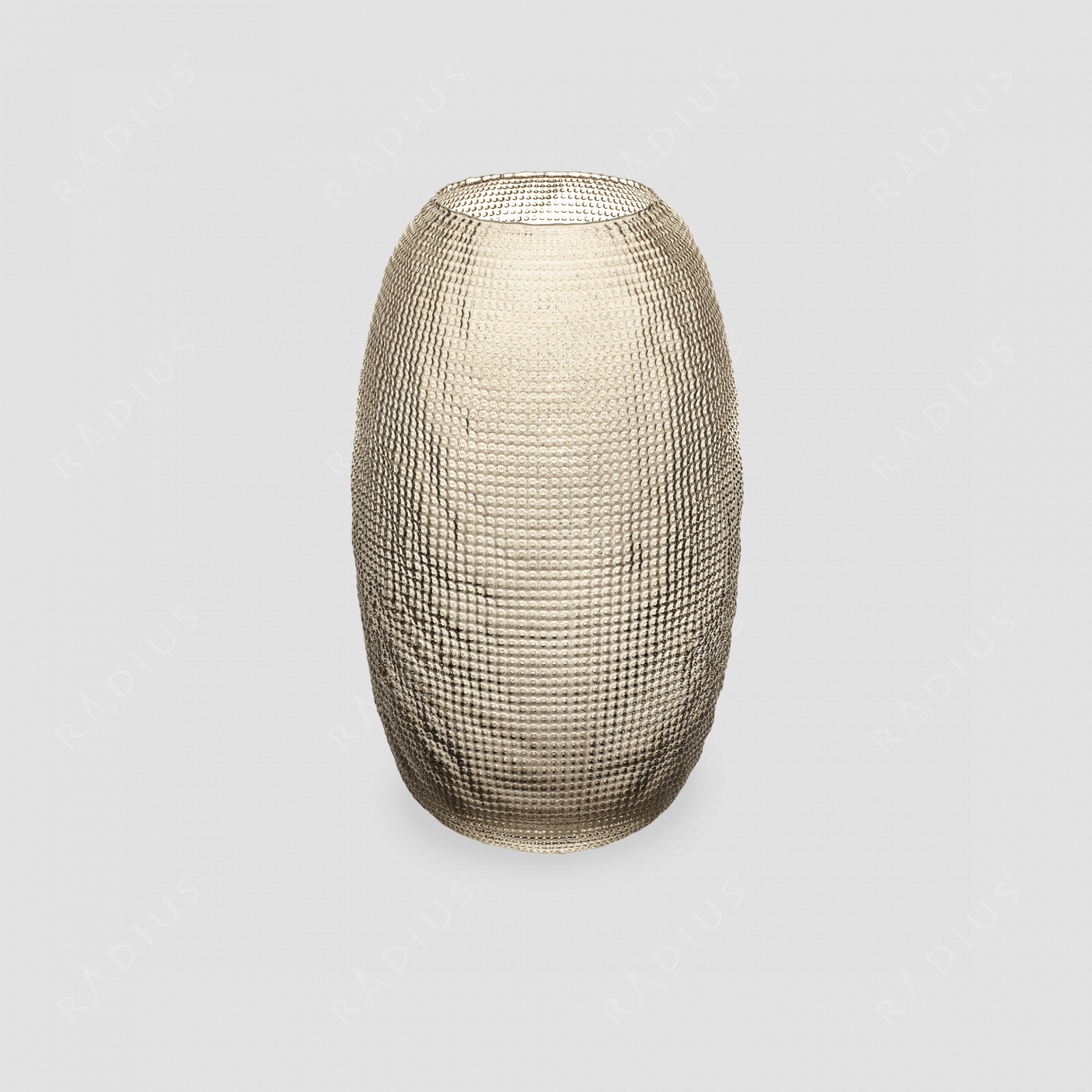 Стеклянная ваза для цветов, диаметр: 17,5 см, высота: 29 см, материал: стекло, цвет: бежевый, серия Diamante, IVV (Italy), Италия