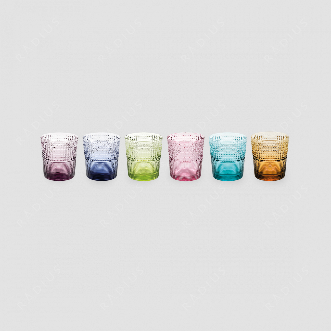 Набор из 6-ти стаканов для напитков, диаметр: 280 мл, высота: 9 см, материал: стекло, цветовое ассорти, серия Speedy, IVV (Italy), Италия
