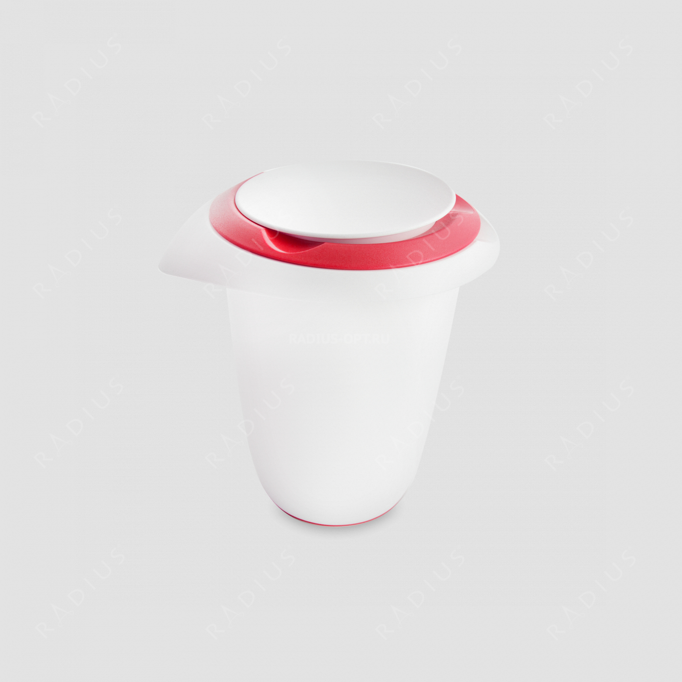 Чаша для смешивания, 1л, двойная крышка (красная) от брызг, нескользящее дно, пластик, серия Baking, Westmark, Германия