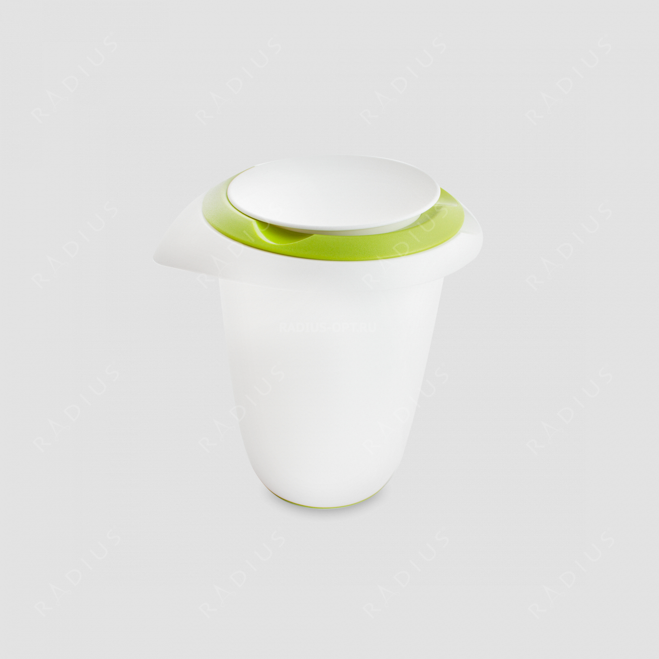 Чаша для смешивания, 1л, двойная крышка (зеленая) от брызг, нескользящее дно, пластик, серия Baking, Westmark, Германия