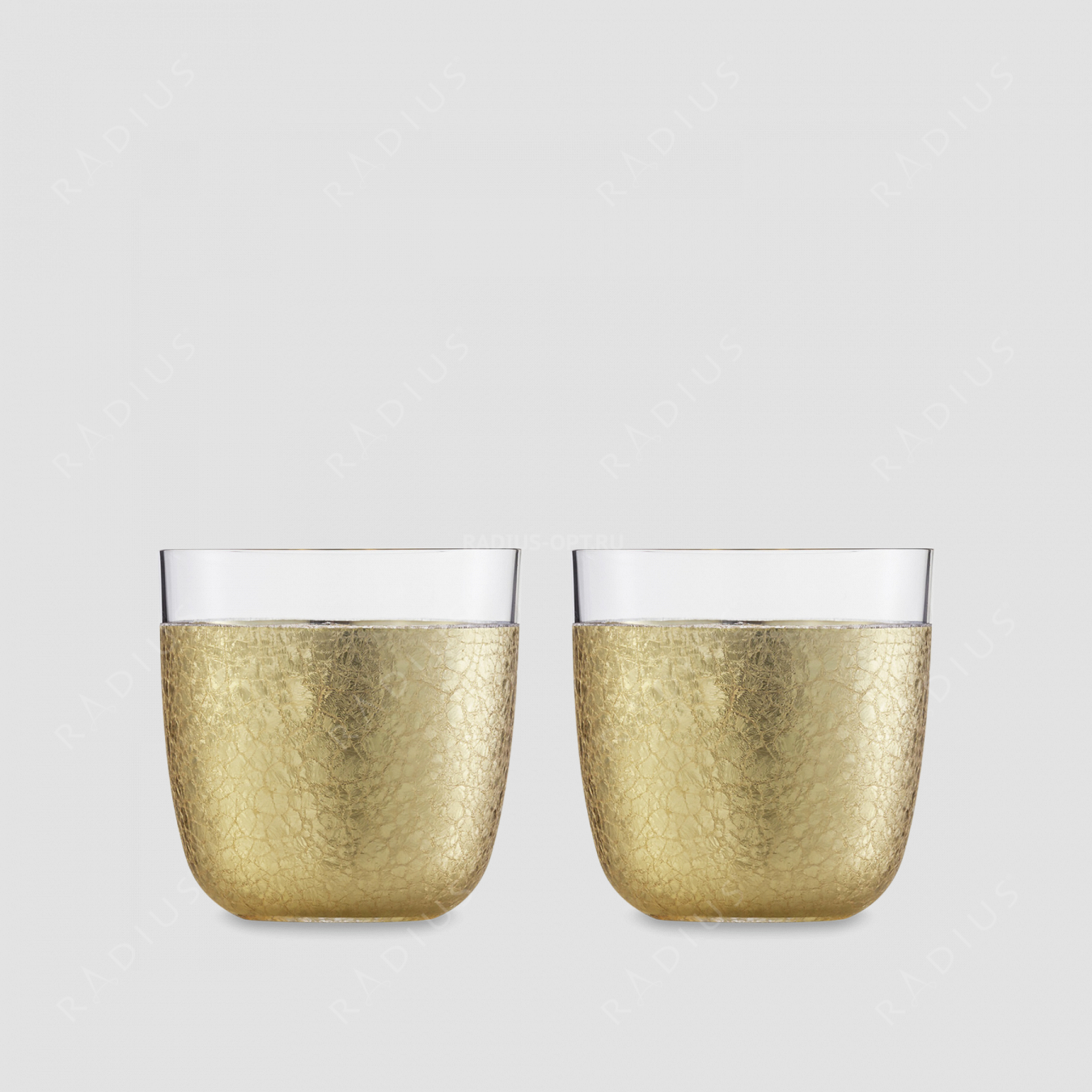 Набор из 2-х стаканов для виски и воды, объем 390 мл, материал - бессвинцовый хрусталь, золото, серия Gold Rush, EISCH, Германия