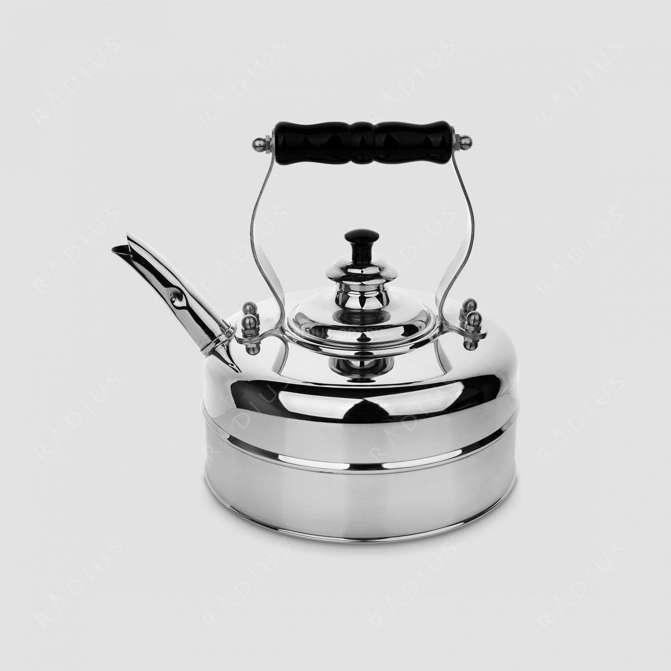 Чайник для плиты (электро) эдвардианской ручной работы, медь с хромированной отделкой, объем 1,7 л, серия Heritage, RICHMOND, Великобритания