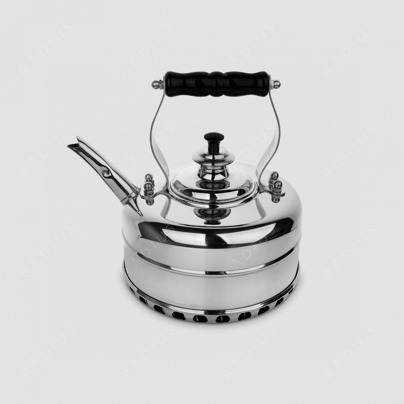 Чайник для плиты (газ) эдвардианской ручной работы, медь с хромированной отделкой, объем 1,7 л, серия Heritage, RICHMOND, Великобритания